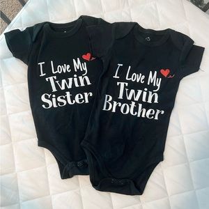 Onesie set for twins.